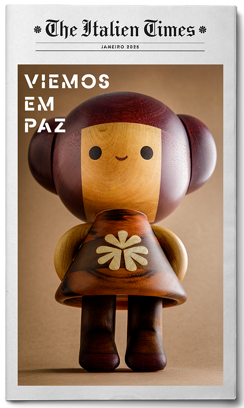 Joral Italien Times com foto da Uni e machete "Viems em Paz"