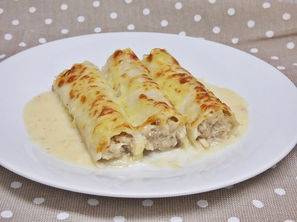 CANELONES CON POLLO Y CHAMPIÑONES