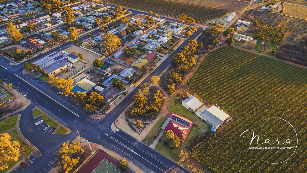 Regional town in Australia.
