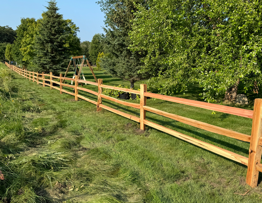 Split rail cedar fence installed in Minneapolis Minnesota