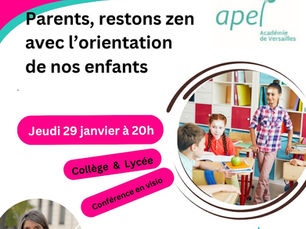 « Parents, restons zen avec l’orientation de nos enfants »