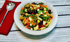 My mother's bean, anchovies and tomato salad - made with love!