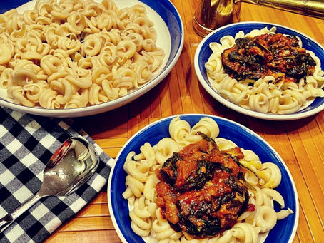 Israeli Eggplant and Spinach Stew - My Daughter's Favorite Dish (חצילים ותרד)