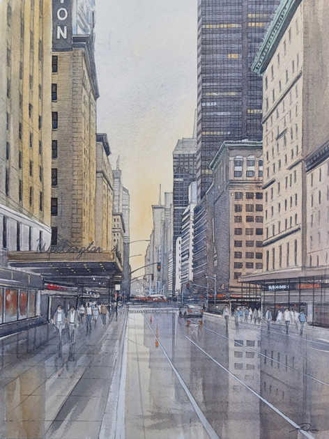 A view looking along 7th Avenue in Manhattan, NewYork