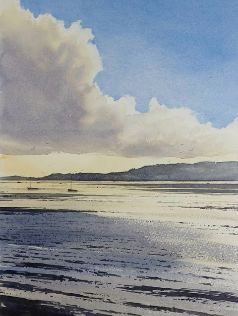 sunlight over the estuary in Devon
