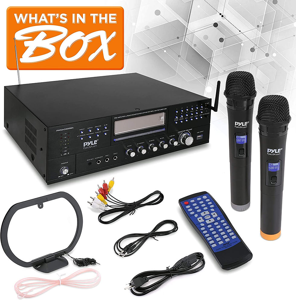 Thumbnail: 4-Channel Karaoke Home Wireless Microphone Amplifier Audio Stereo Receiver