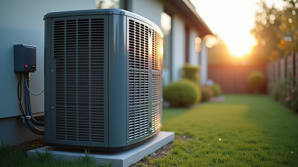 Eye-level view of a modern HVAC system installed in a residential setting