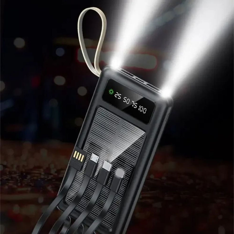 Miniatura: Portable Solar Power Bank with Built-in Cables