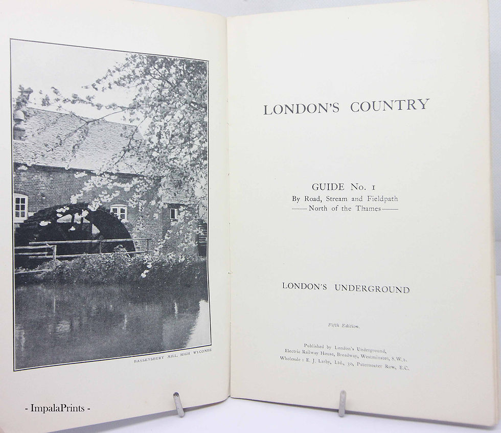 Thumbnail: London's Country Guide No. 1 Antique 1920s Travel Guide | London Underground | N