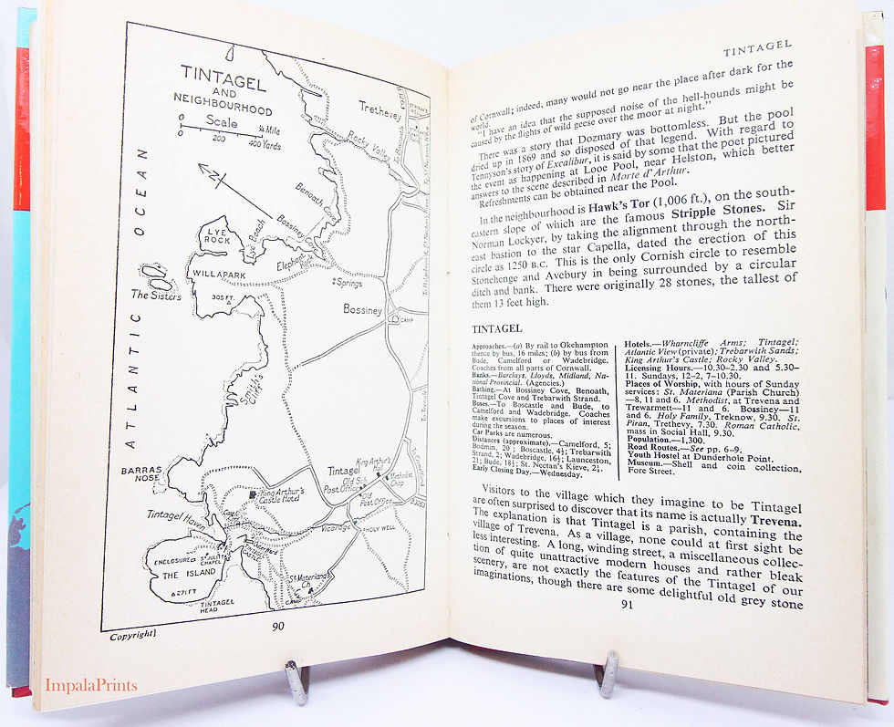 Thumbnail: Vintage Bude & North Cornwall Travel Guide Book 1967 Hardback Ward Lock Red Guid