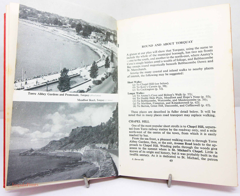 Thumbnail: South Devon travel Guide Hardback Vintage guide Book Red 1950s travel book vinta