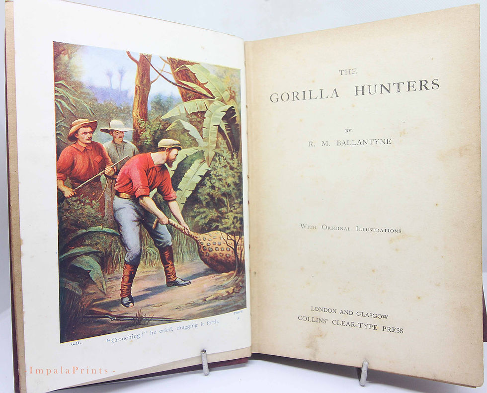 Thumbnail: Antique book The Gorilla Hunters 1907 illustrated books Antique Hardback Vintage