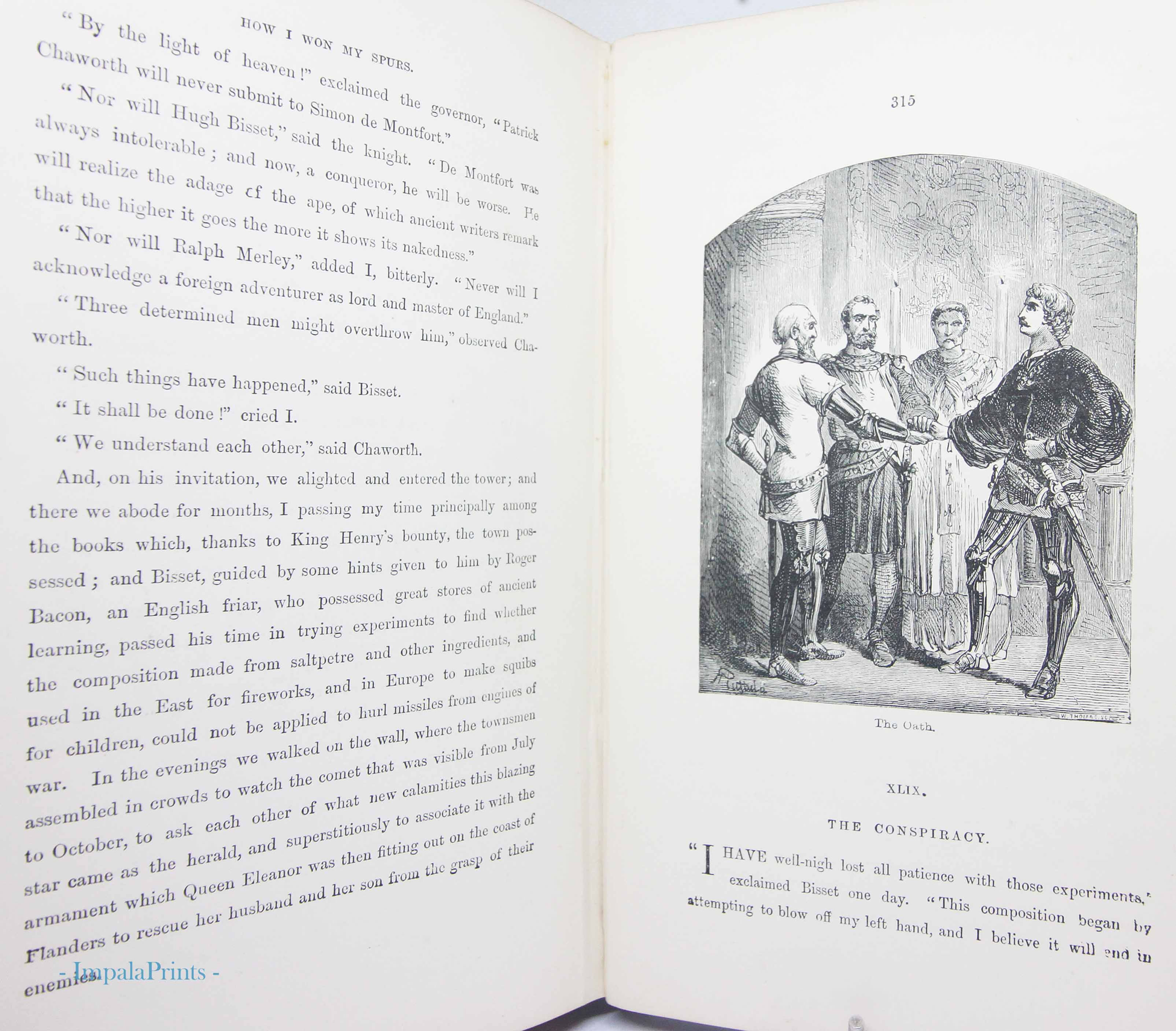 Antique Book How I Won My Spurs Illustrated Hardback Gilt Vintage Book Gift Hist