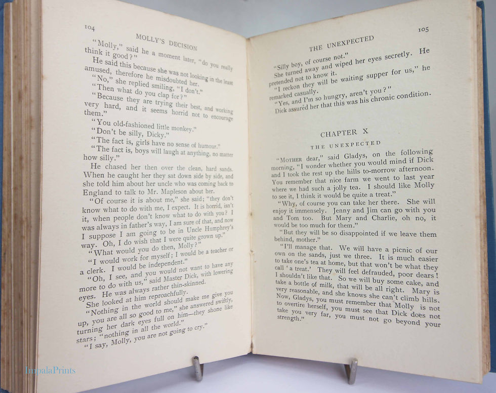 Thumbnail: Molly's Decision Antique illustrated story book Fiction book blue Hardback ficti