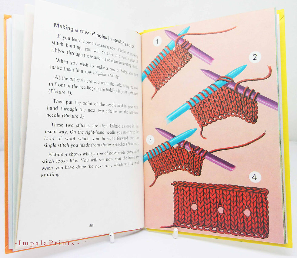 Knitting 1972 Ladybird Book Children's craft book collectable Vintage factual Il