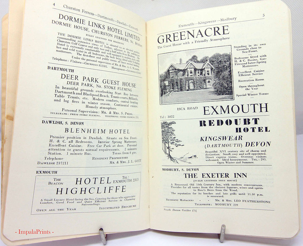 Thumbnail: Exmouth & Southeast Devon Vintage Exeter DawlishTravel Guide Red Maps, Landscape