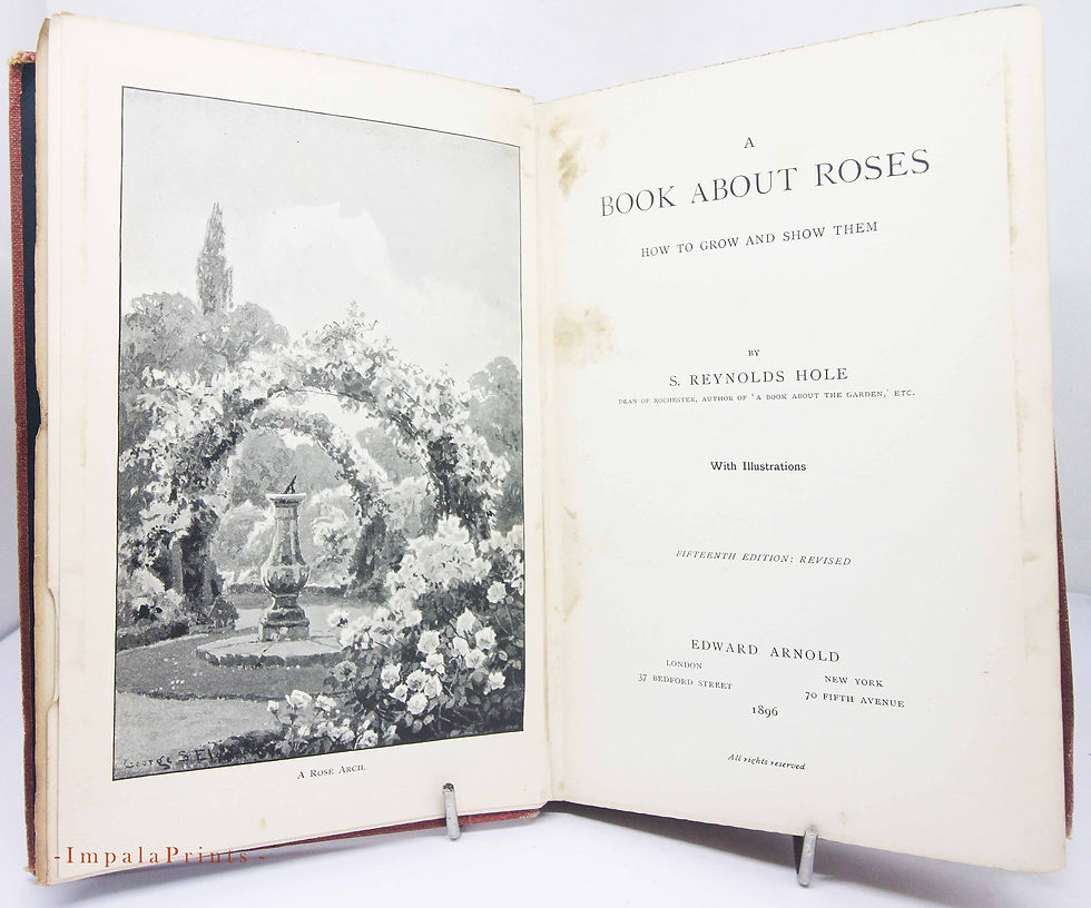 A Book About Roses – Rare Antique Gardening Hardback, Vintage Red Floral Gu