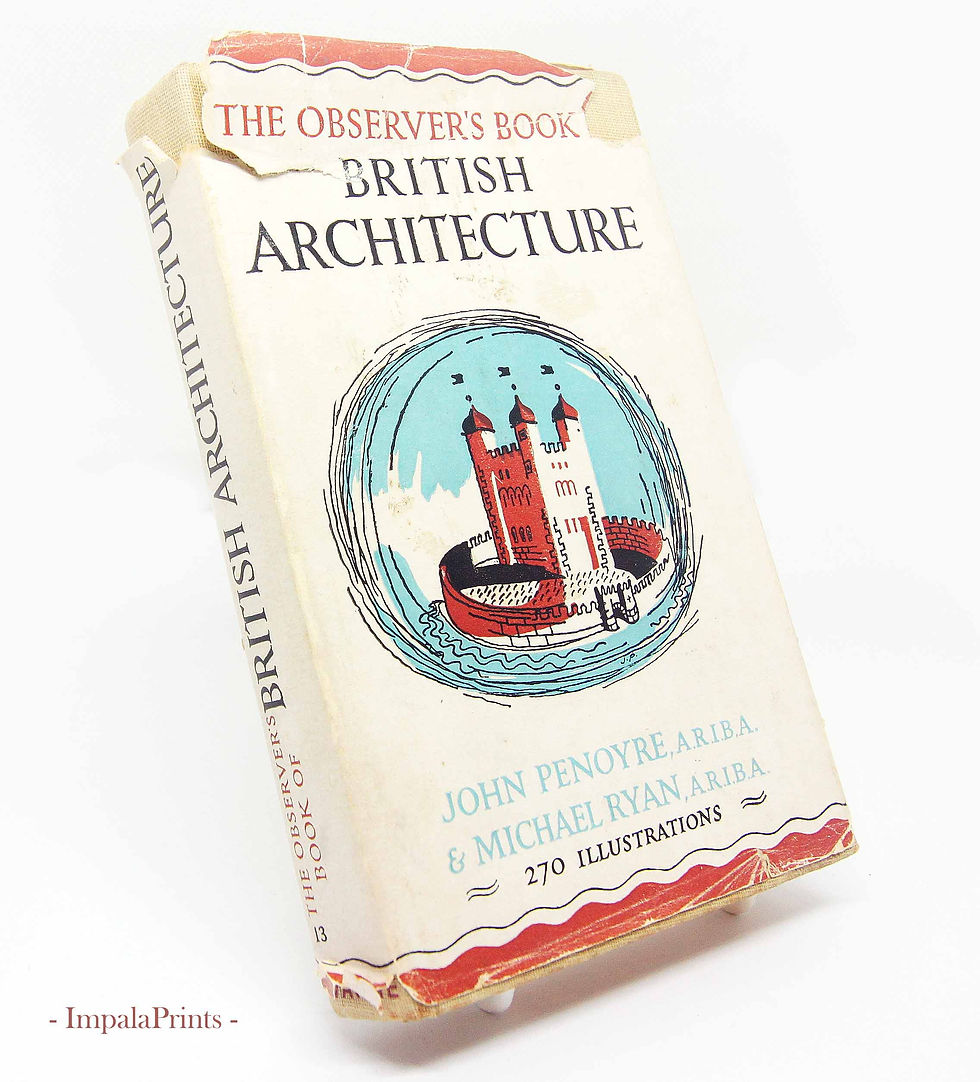 British Architecture 1951 book design illustrated Vintage Guide hardback travel