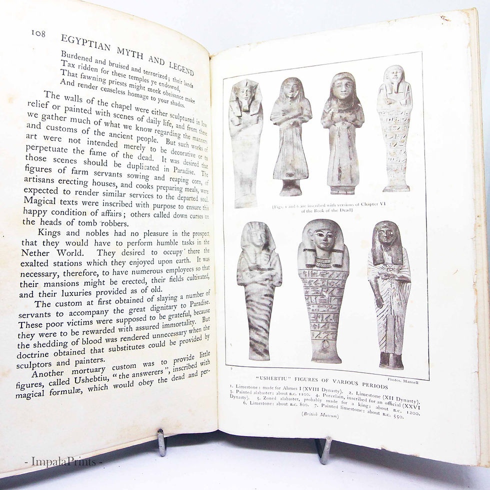 Thumbnail: Egyptian Mythology and Legend 1940s Antique Vintage Book Hardback Egypt History