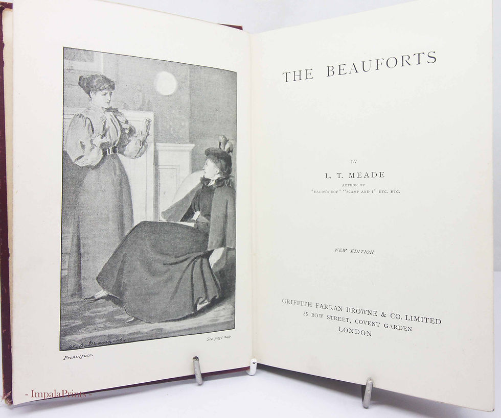 Thumbnail: The Beauforts Red Antique hardback Novel Story book.