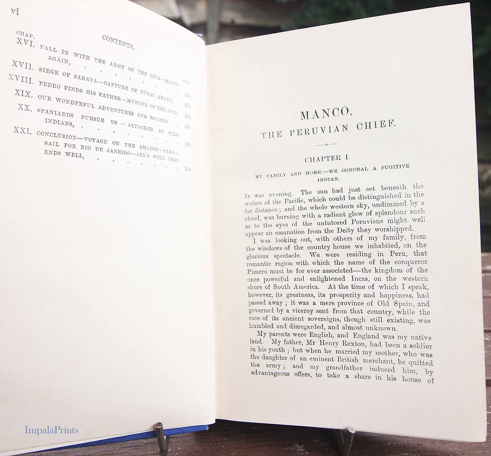 Thumbnail: Manco, the Peruvian Chief Vintage Hardback adventure exploration Travel South Am