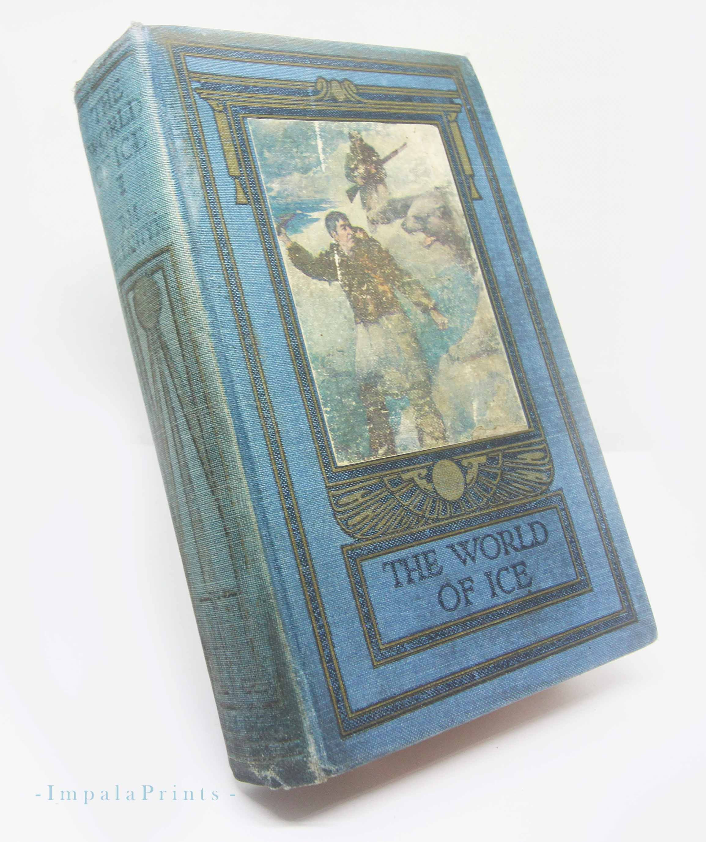 Illustrated Polar Adventure Book 1920s Illustrated – World of Ice Antique Storyb