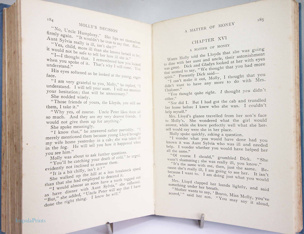 Thumbnail: Molly's Decision Antique illustrated story book Fiction book blue Hardback ficti