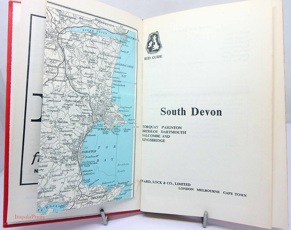 Thumbnail: South Devon travel Guide Hardback Vintage guide Book Red 1950s travel book vinta