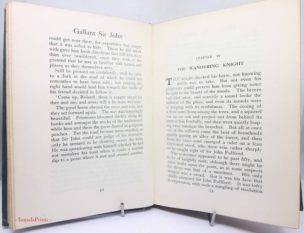 Thumbnail: Gallant Sir John 1912 Antique Illustrated Children’s Book Vintage Hardcover Gree