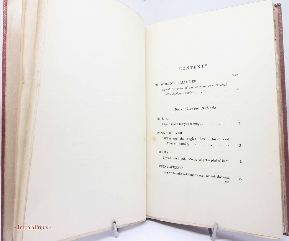 Thumbnail: Kipling, Barrack Room Ballads Rare 1899 Vintage books Historic antique Militaria