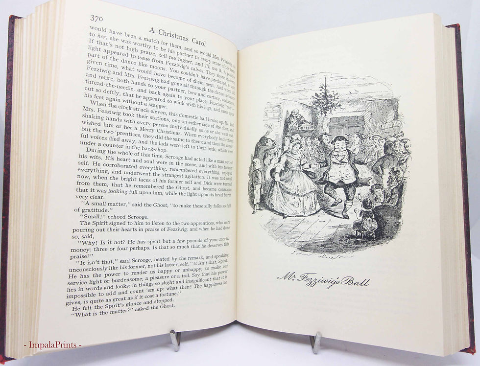 Thumbnail: A Christmas Carol by Charles Dickens Children Illustrated Vintage Book 1930 old