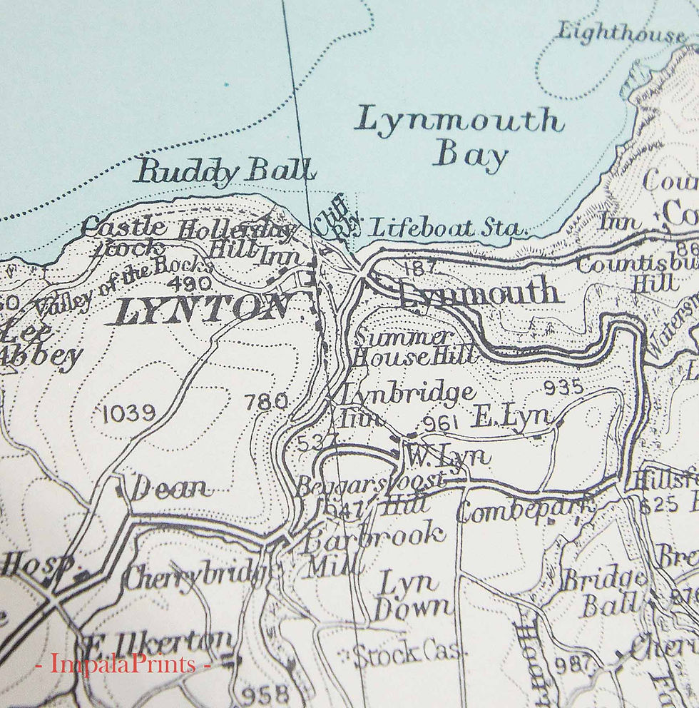 Thumbnail: Lynton Lynmouth Travel Guide Illustrated Vintage Book Red Antique Maps Collectib
