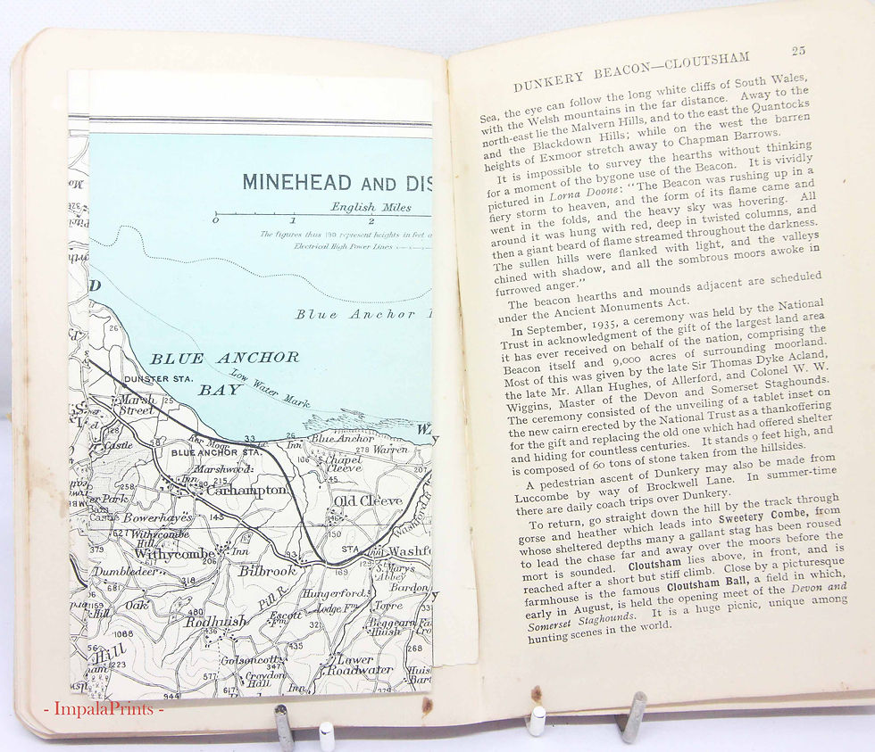 Thumbnail: Lynton Lynmouth Travel Guide Illustrated Vintage Book Red Antique Maps Collectib
