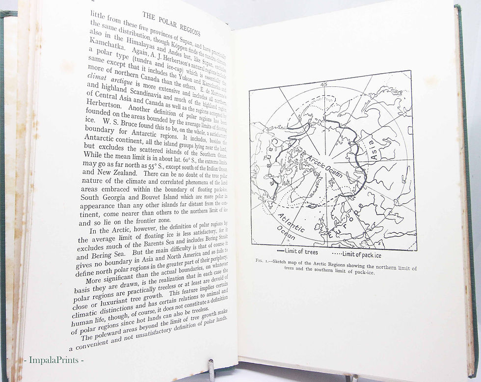 The Polar Regions 1927 – Vintage Illustrated Geography & Exploration Book, Arcti