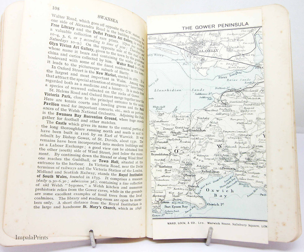 Thumbnail: South Wales Travel Guide Book Vintage 1930s Illustrated Maps Welsh History Holid
