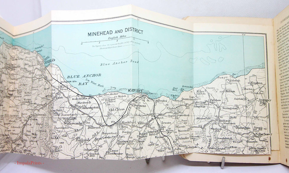 Thumbnail: Lynton Lynmouth Travel Guide Illustrated Vintage Book Red Antique Maps Collectib