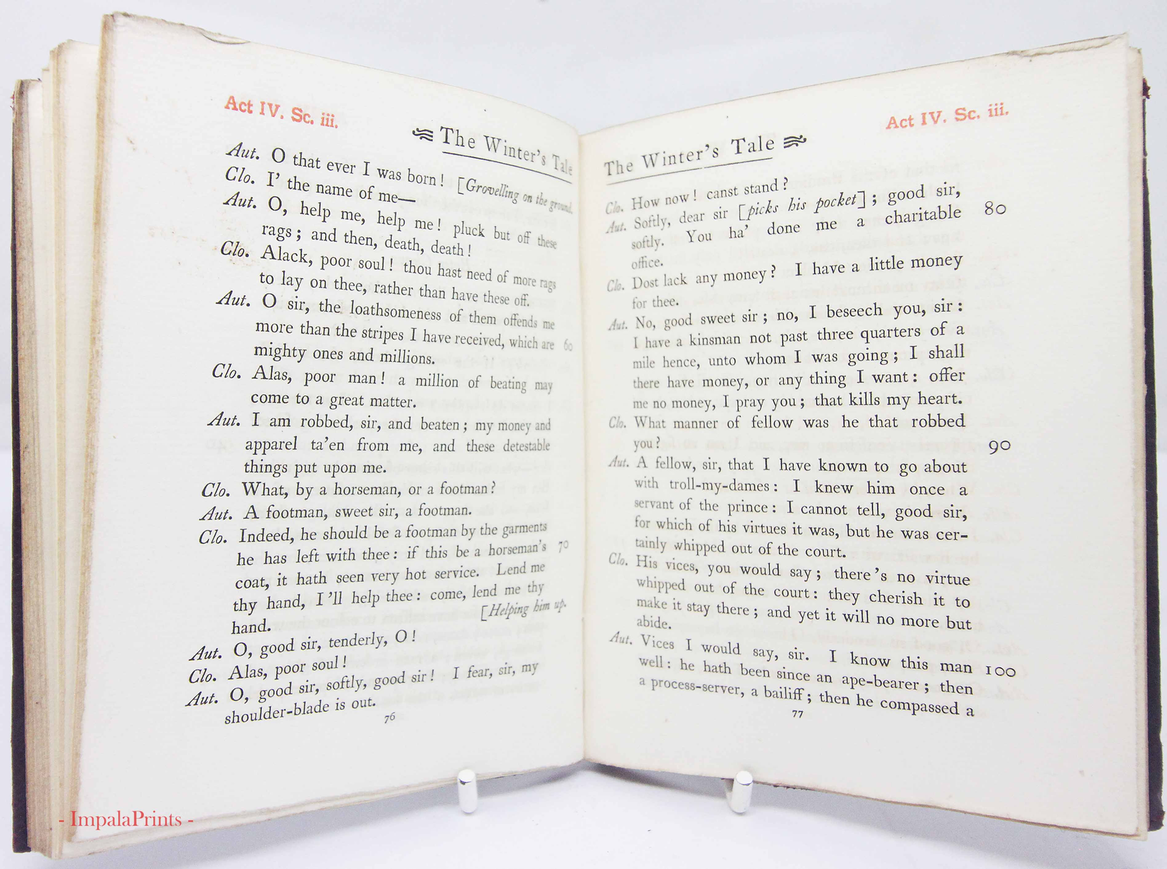 A Winters Tale, William Shakespeare 1894 Vintage pocket book English Literature