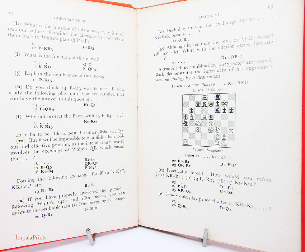 Thumbnail: Vintage Chess Mastery by Question and Answer Guide 1946, Red Illustrated Hardcov