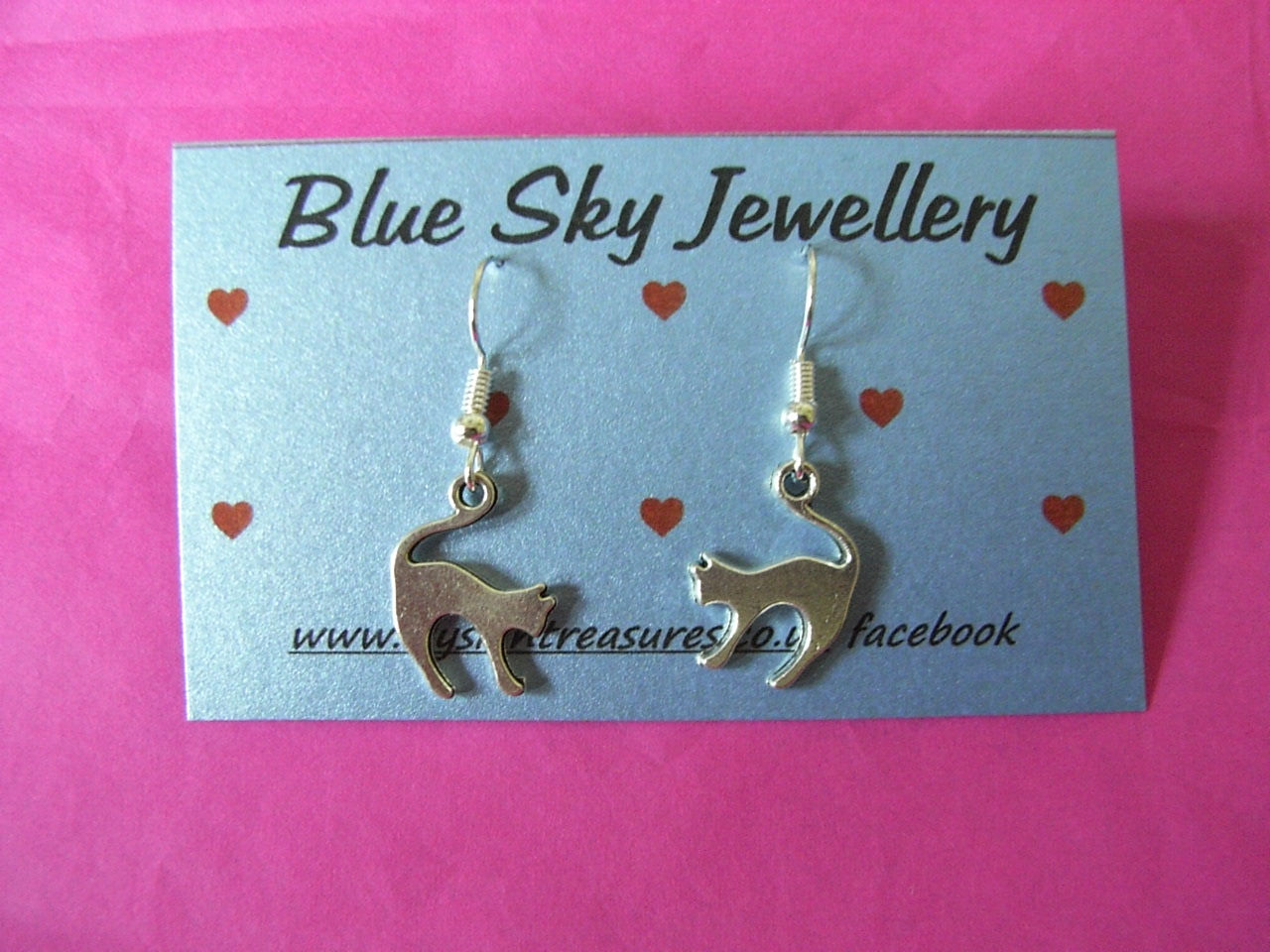 Blue Sky Cat Earrings