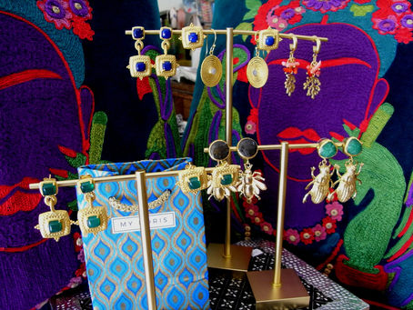 'My Doris' Semi precious & 24 carat gold plated Earrings