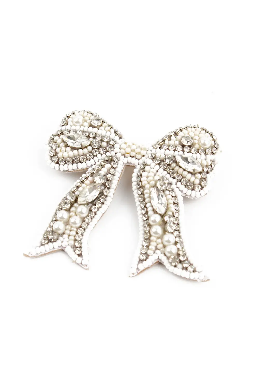 My Doris Beaded Pearl Bow Brooch