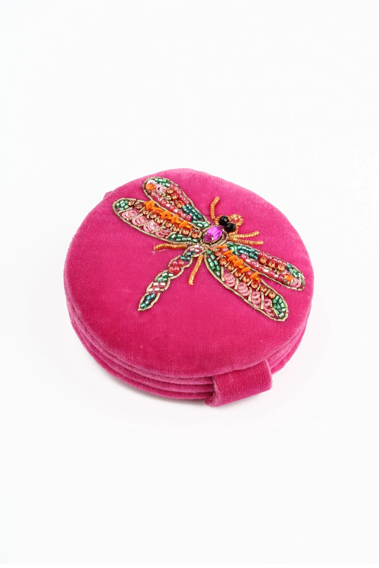 My Doris Pink Beaded Compact Mirror