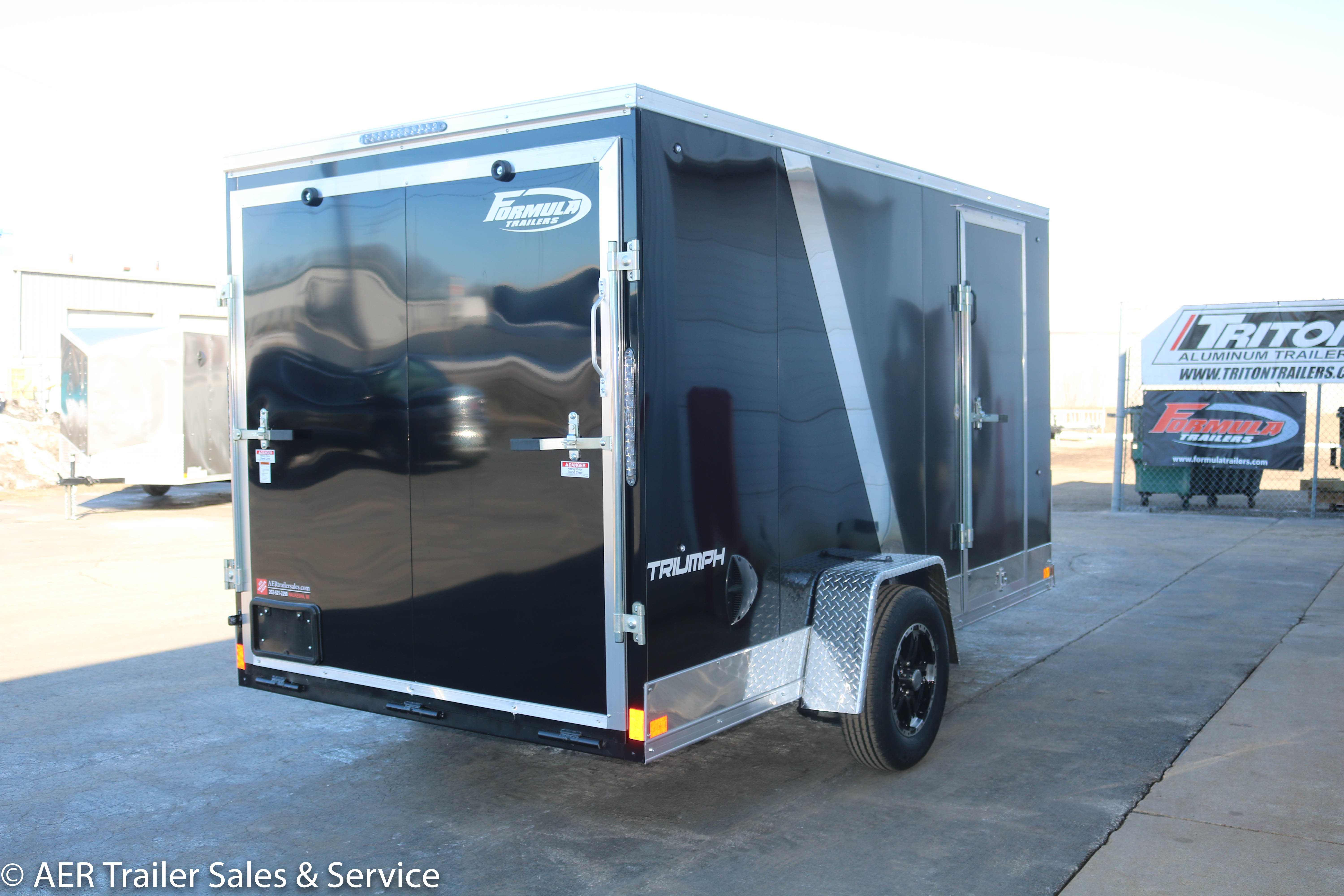 Triumph 6x12, Char/Blk, Ramp AER Trailer Sales