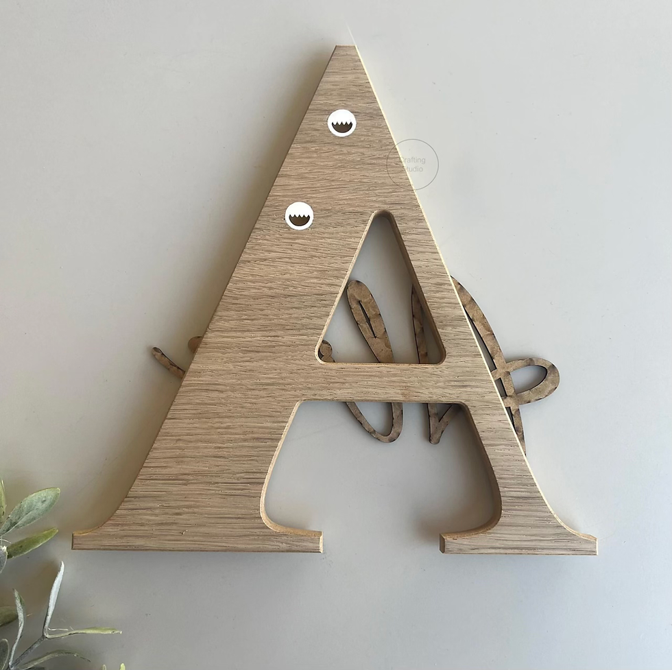 Miniaturbild: Namensschild Kinderzimmertür {Initial} aus Holz, Rückseite