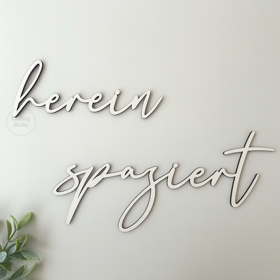 3D Text {herein spaziert} Schriftzug, Spruch zum Aufhängen, in weiß