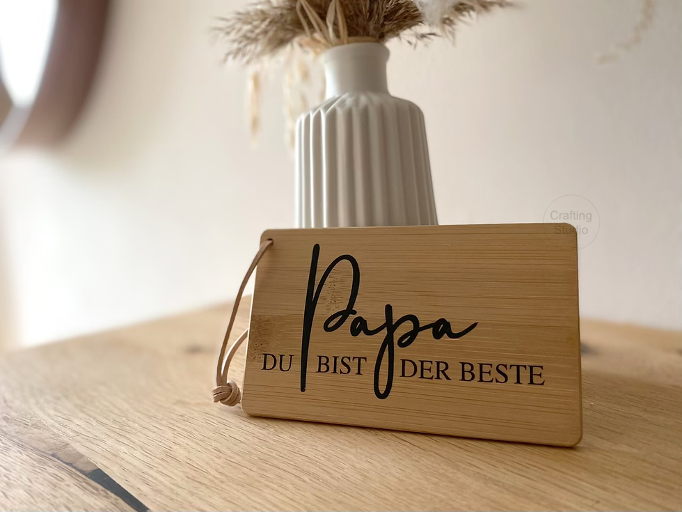 Miniaturbild: Geschenk für Papa {Papa du bist der Beste} Holzkarte, Vorderansicht