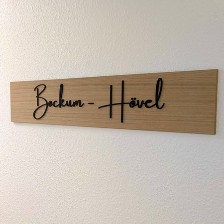 Physiotherapie Meling Holzschild aus Eiche
