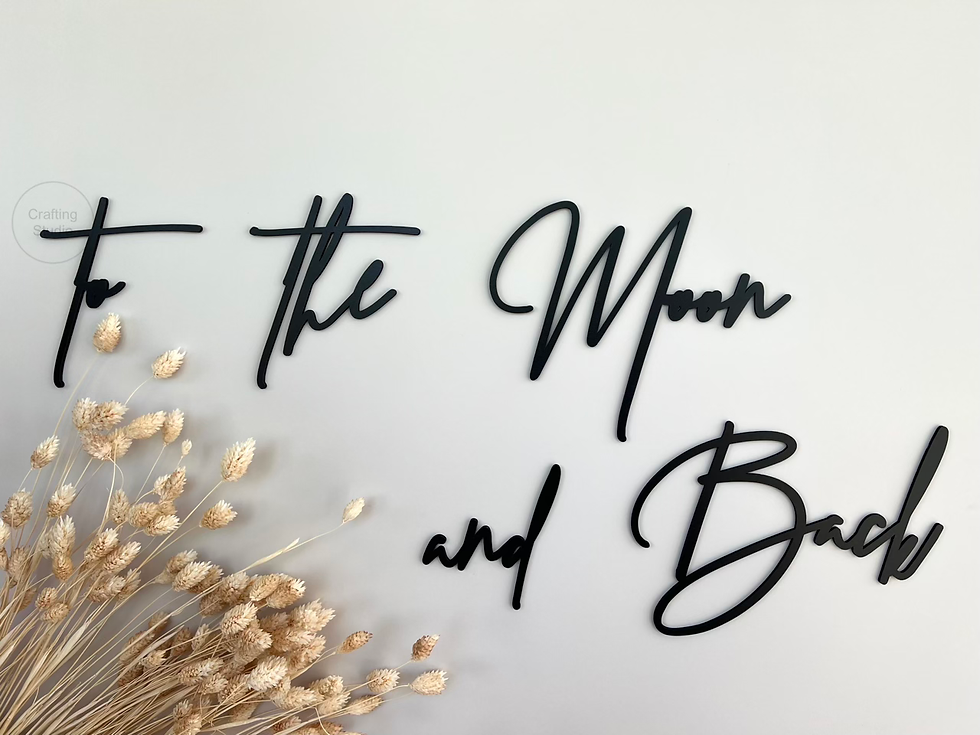 Miniaturbild: {to the Moon and Back} Wandspruch, Vorderansicht