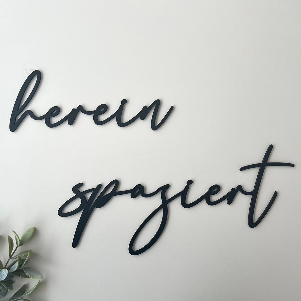 3D Text {herein spaziert} Schriftzug, Spruch zum Aufhängen, Titelbild