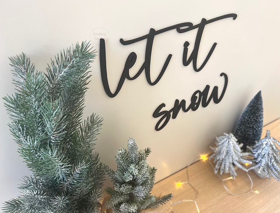 Miniaturbild: Wandtattoo Weihnachten {let it snow} 3D Text, Seitenansicht